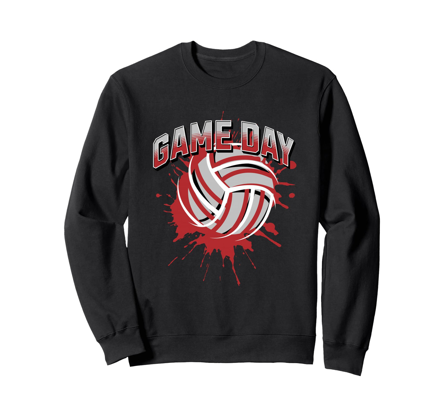 Volleyball Parents Team Game Day Red Sweatshirt - Unique Graphic Men Women - T-Shirt, Sweatshirt, Hoodie