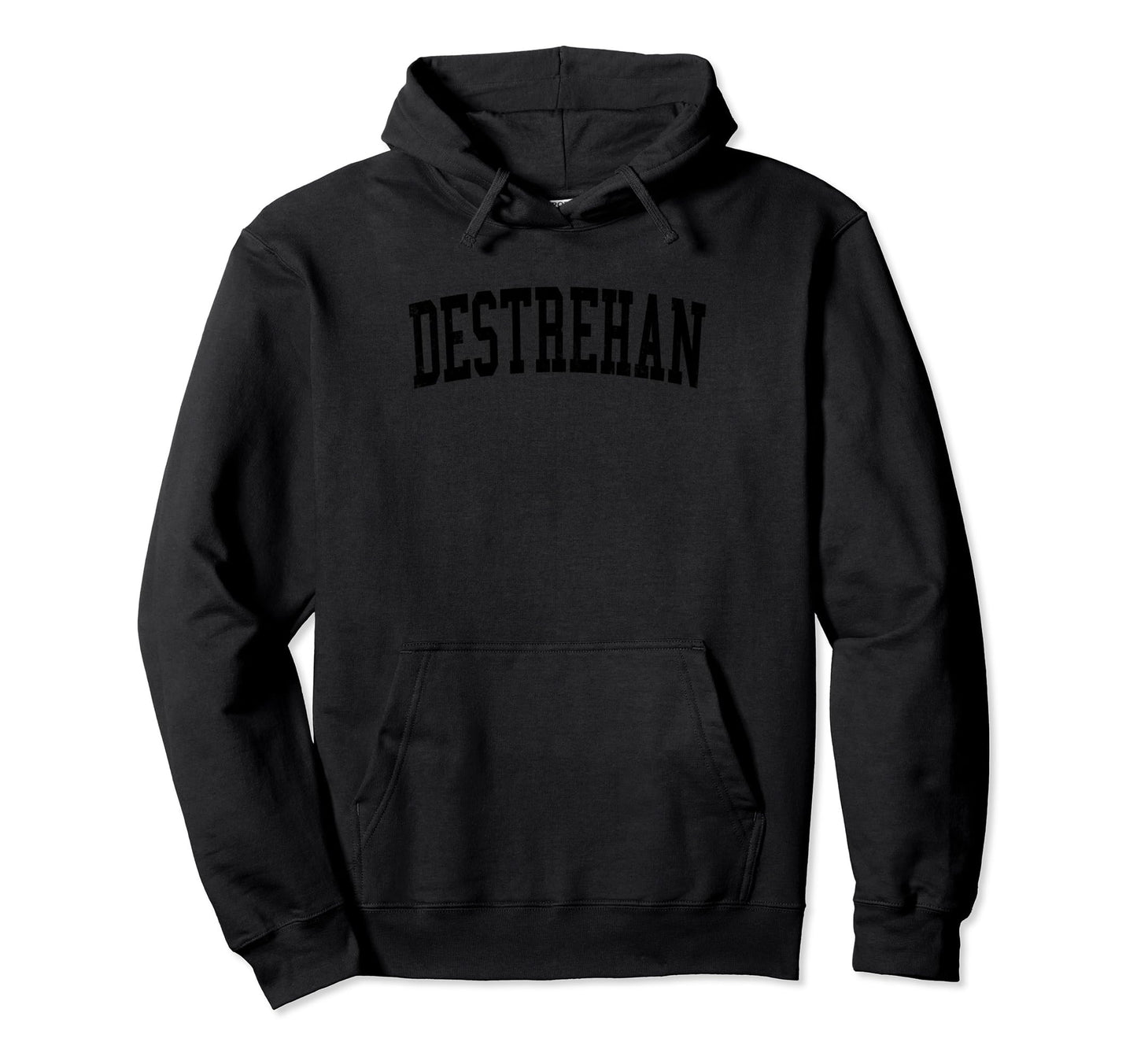 Destrehan La Distressed Black Varsity Hoodie - Trendy Graphic for Adults - T-Shirt, Sweatshirt, Hoodie