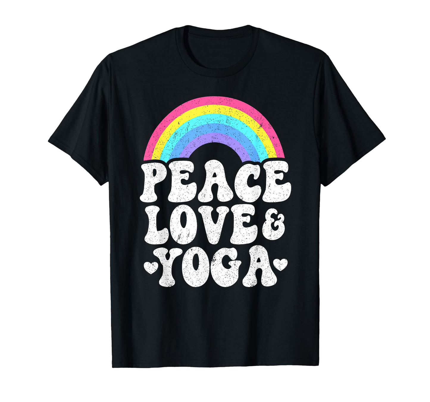 Peace Love Yoga Rainbow Hippie Yoga T-Shirt - Graphic Print Men Women - T-Shirt, Sweatshirt, Hoodie