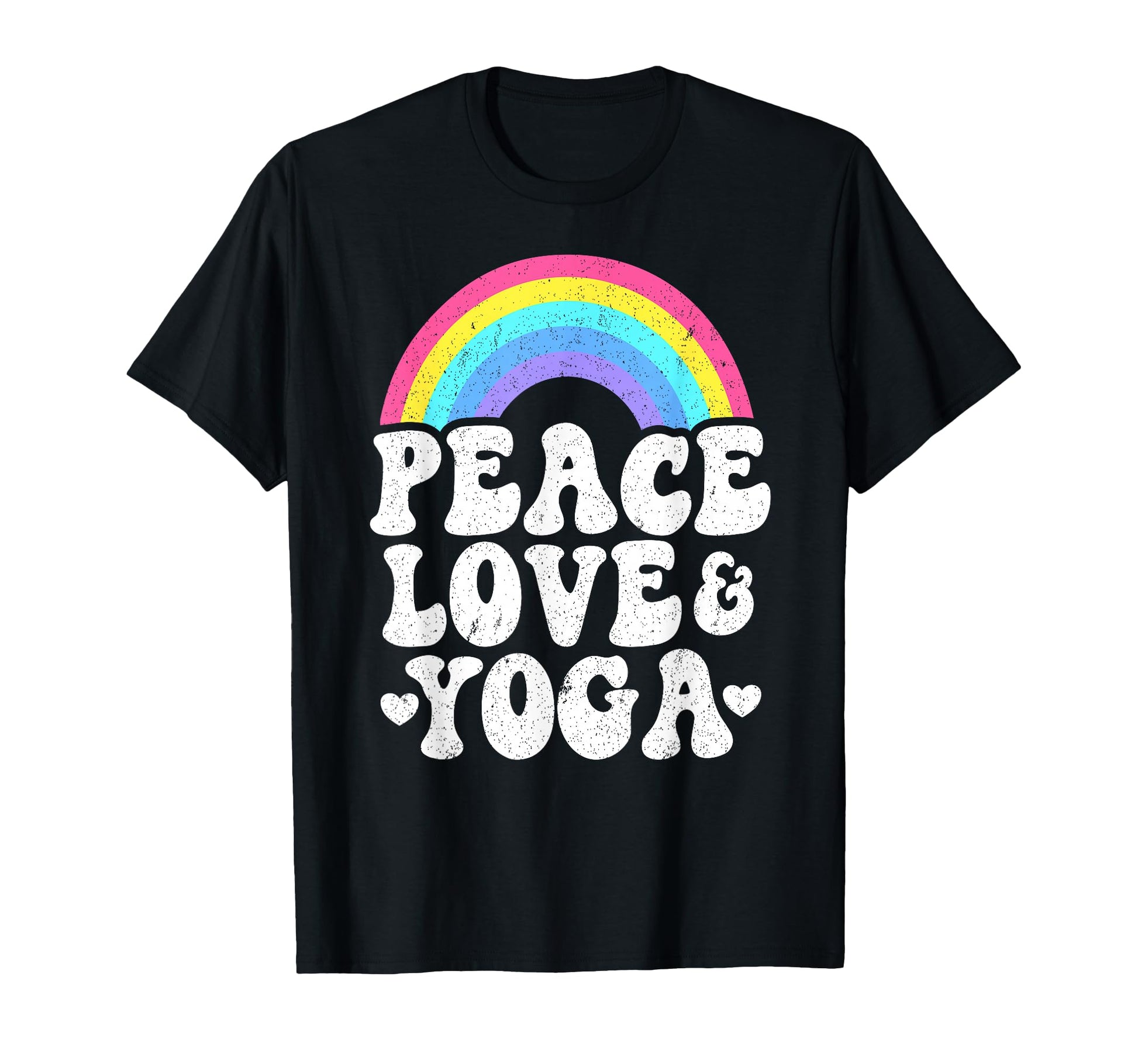 Peace Love Yoga Rainbow Hippie Yoga T-Shirt - Graphic Print Men Women - T-Shirt, Sweatshirt, Hoodie