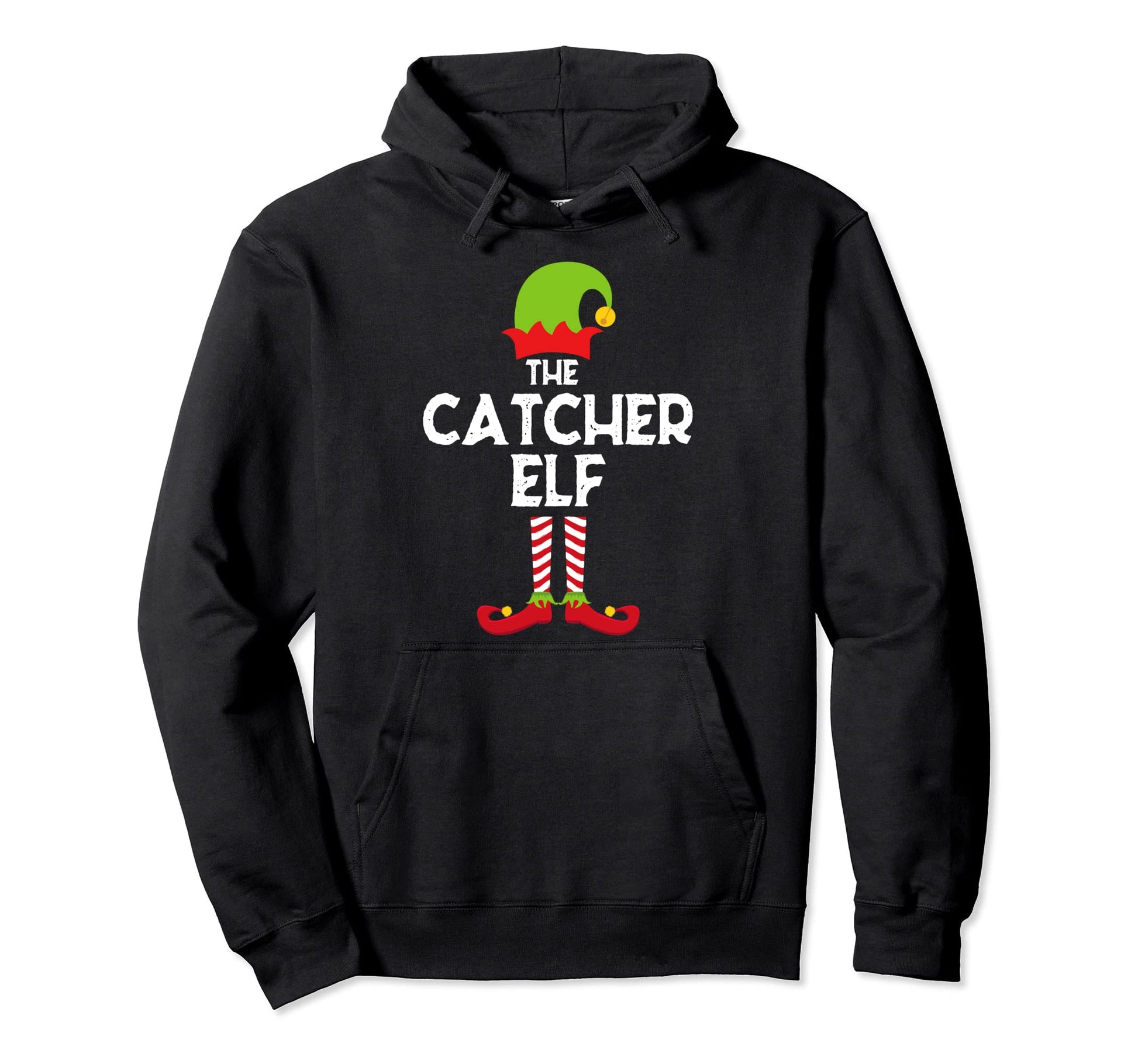 Catcher Elf Baseball Softball Matching Hoodie - Novelty Apparel Men Women - T-Shirt, Sweatshirt, Hoodie