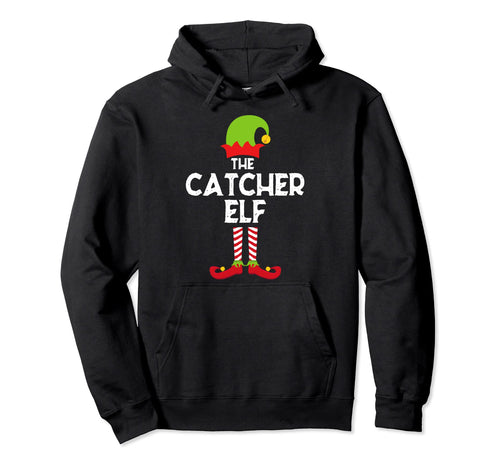 Catcher Elf Baseball Softball Matching Hoodie - Novelty Apparel Men Women - T-Shirt, Sweatshirt, Hoodie