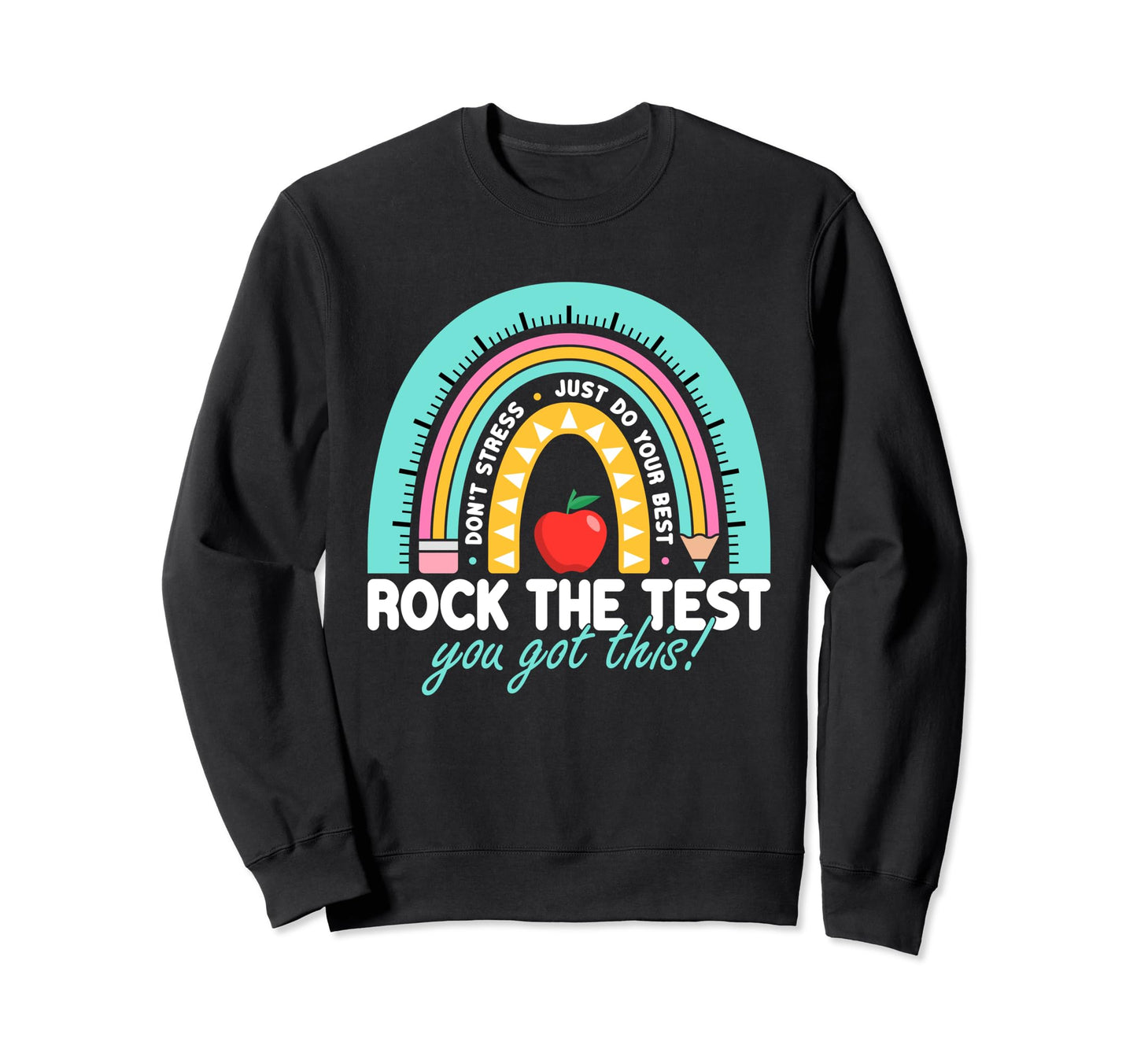 Test Day Teacher Rock Test Day Sweatshirt - Minimalist Print Men Women - T-Shirt, Sweatshirt, Hoodie