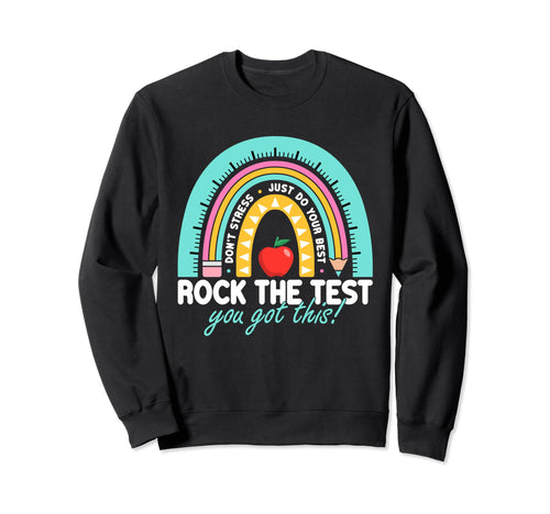 Test Day Teacher Rock Test Day Sweatshirt - Minimalist Print Men Women - T-Shirt, Sweatshirt, Hoodie