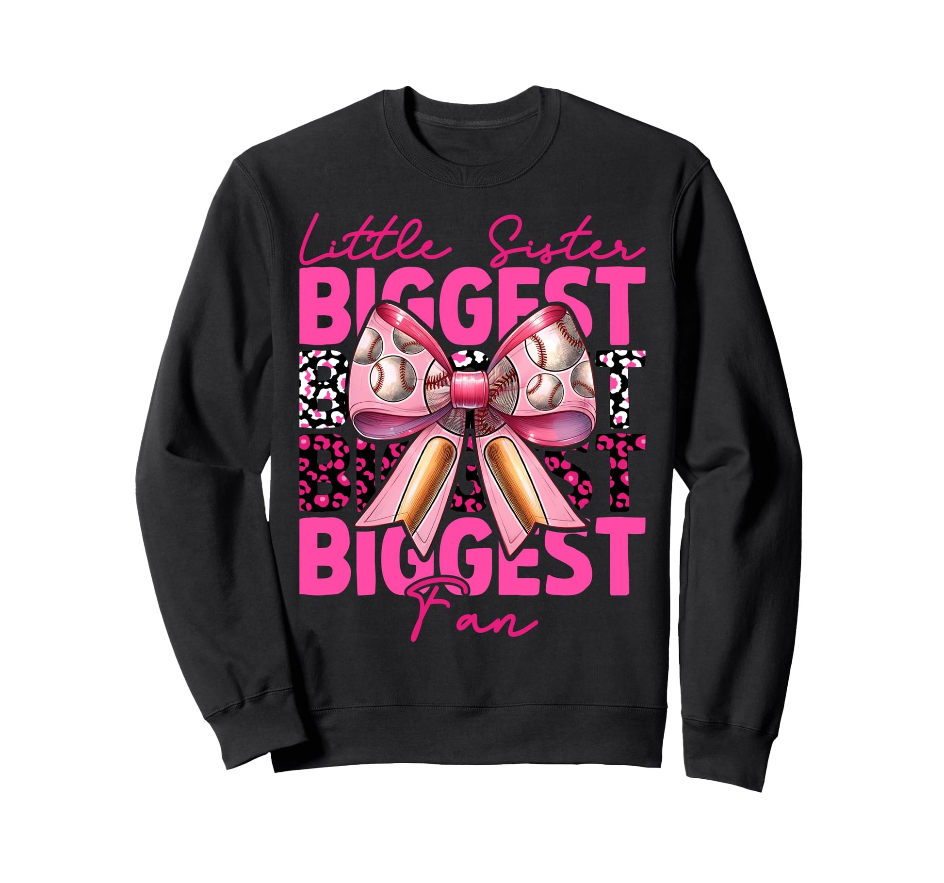 Baseball Sister Coquette Bow Little Sweatshirt - Minimalist Print Unisex - T-Shirt, Sweatshirt, Hoodie