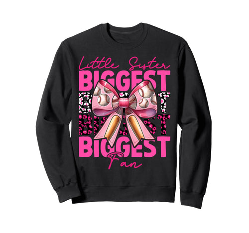 Baseball Sister Coquette Bow Little Sweatshirt - Minimalist Print Unisex - T-Shirt, Sweatshirt, Hoodie