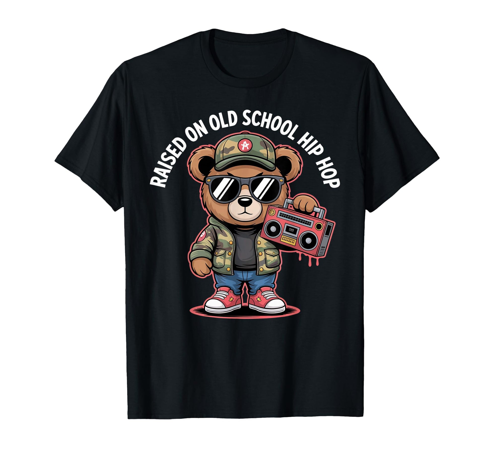 Camouflage Rapper Teddy Bear Camo 80S T-Shirt - Trendy Graphic Men Women - T-Shirt, Sweatshirt, Hoodie