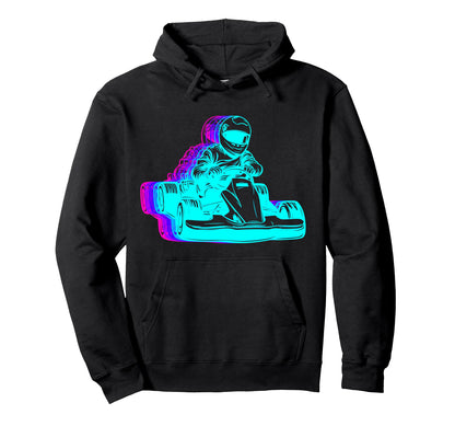 Go Kart Racer Go Karting Vaporwave Hoodie - Novelty Apparel Men Women - T-Shirt, Sweatshirt, Hoodie