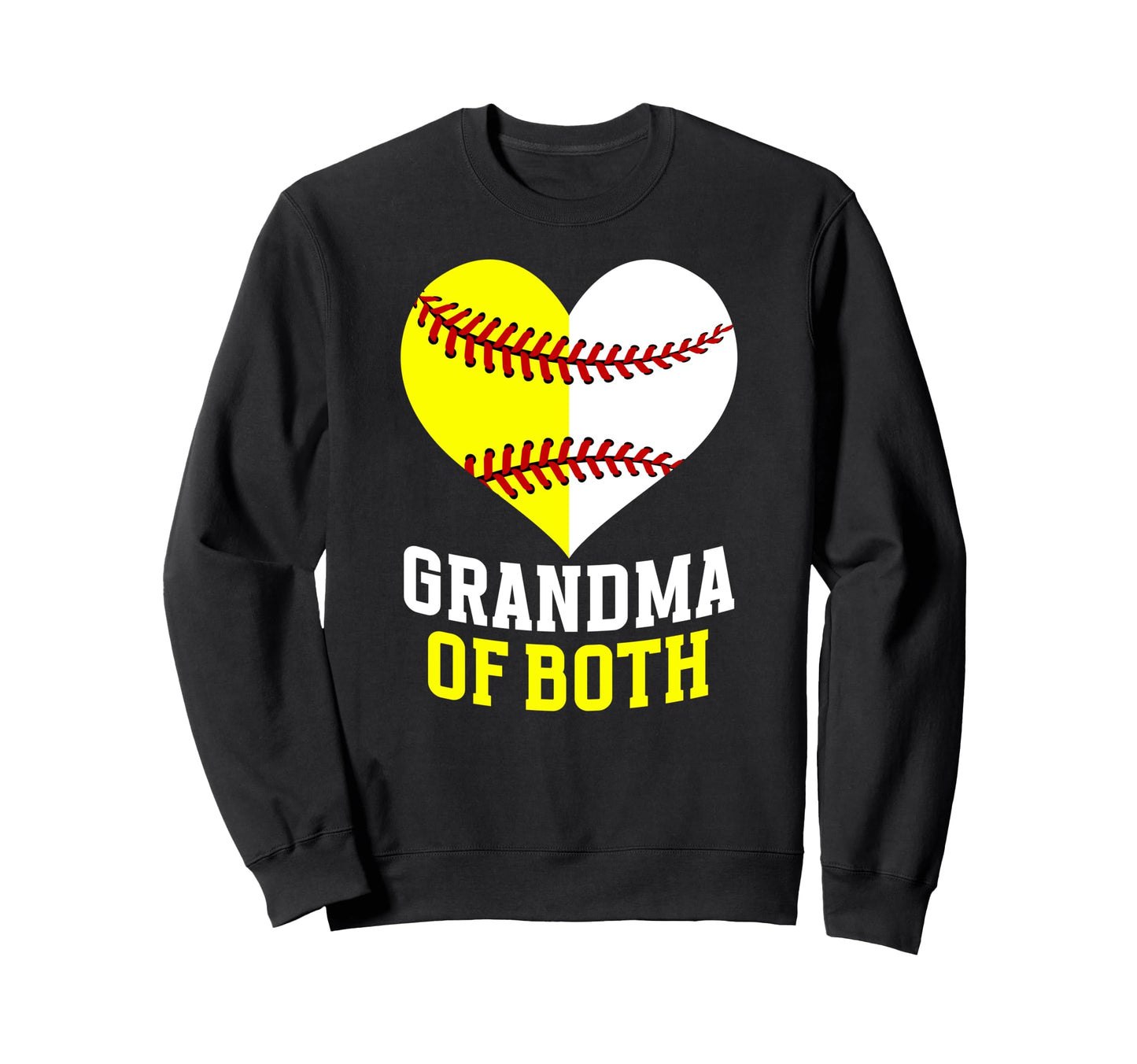 Grandma Both Heart Softball Sweatshirt - Aesthetic Graphic Men Women - T-Shirt, Sweatshirt, Hoodie