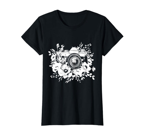 Photographer Camera Flowers Photography T-Shirt - Graphic Print for Adults - T-Shirt, Sweatshirt, Hoodie