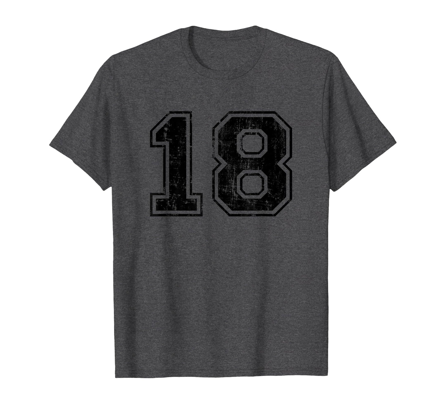 Number 18 Varsity Distressed Sport Team T-Shirt - Graphic Print Unisex - T-Shirt, Sweatshirt, Hoodie