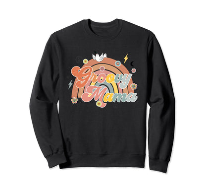 Groovy Mama Matching Family Shower Sweatshirt - Unique Graphic Men Women - T-Shirt, Sweatshirt, Hoodie
