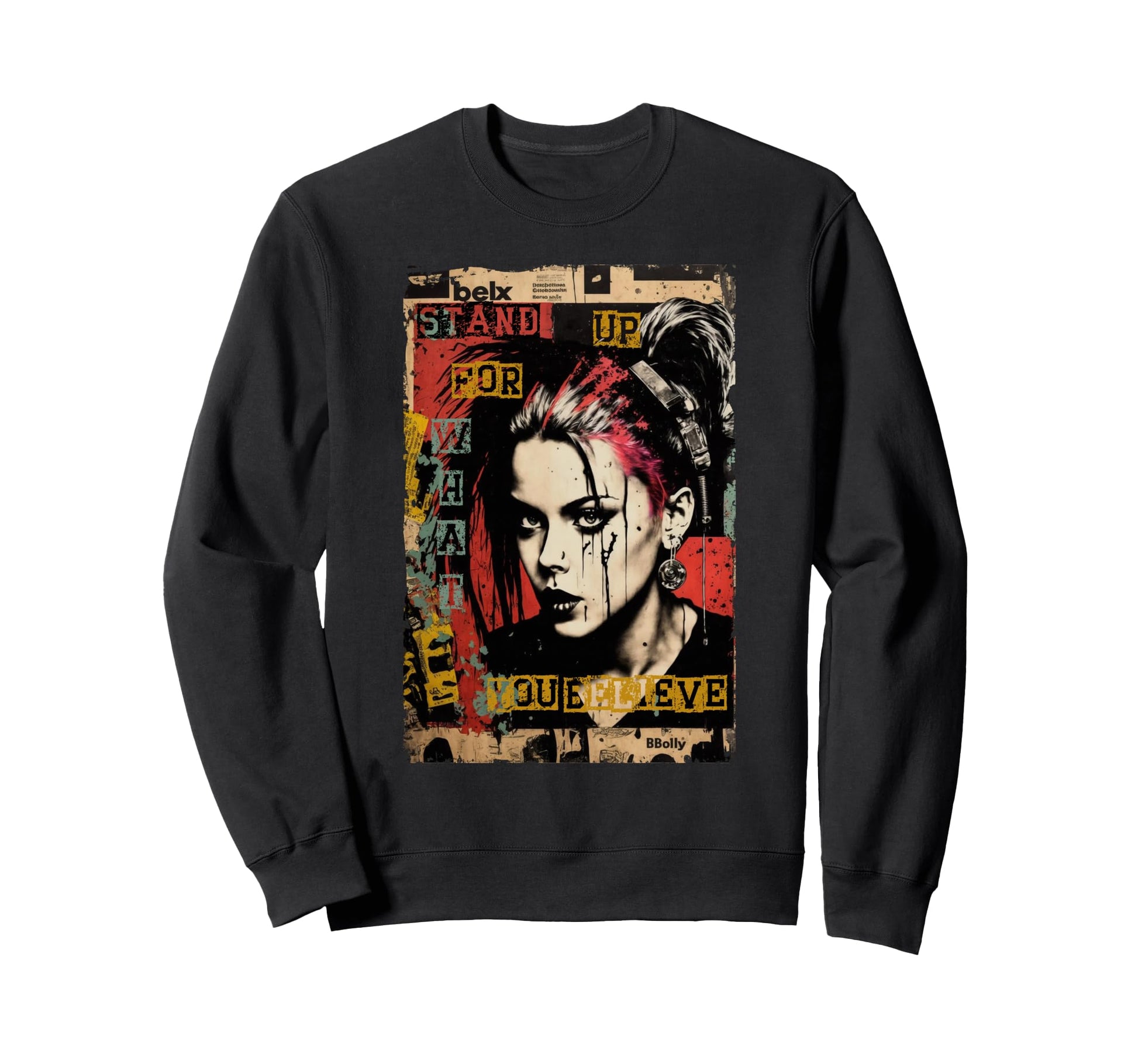 Punk Graffiti Grunge 90S Colorful Sweatshirt - Custom Art Print for Adults - T-Shirt, Sweatshirt, Hoodie