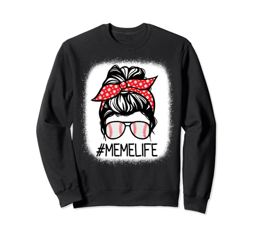 Meme Bleached Messy Bun Baseball Sweatshirt - Aesthetic Graphic Unisex - T-Shirt, Sweatshirt, Hoodie