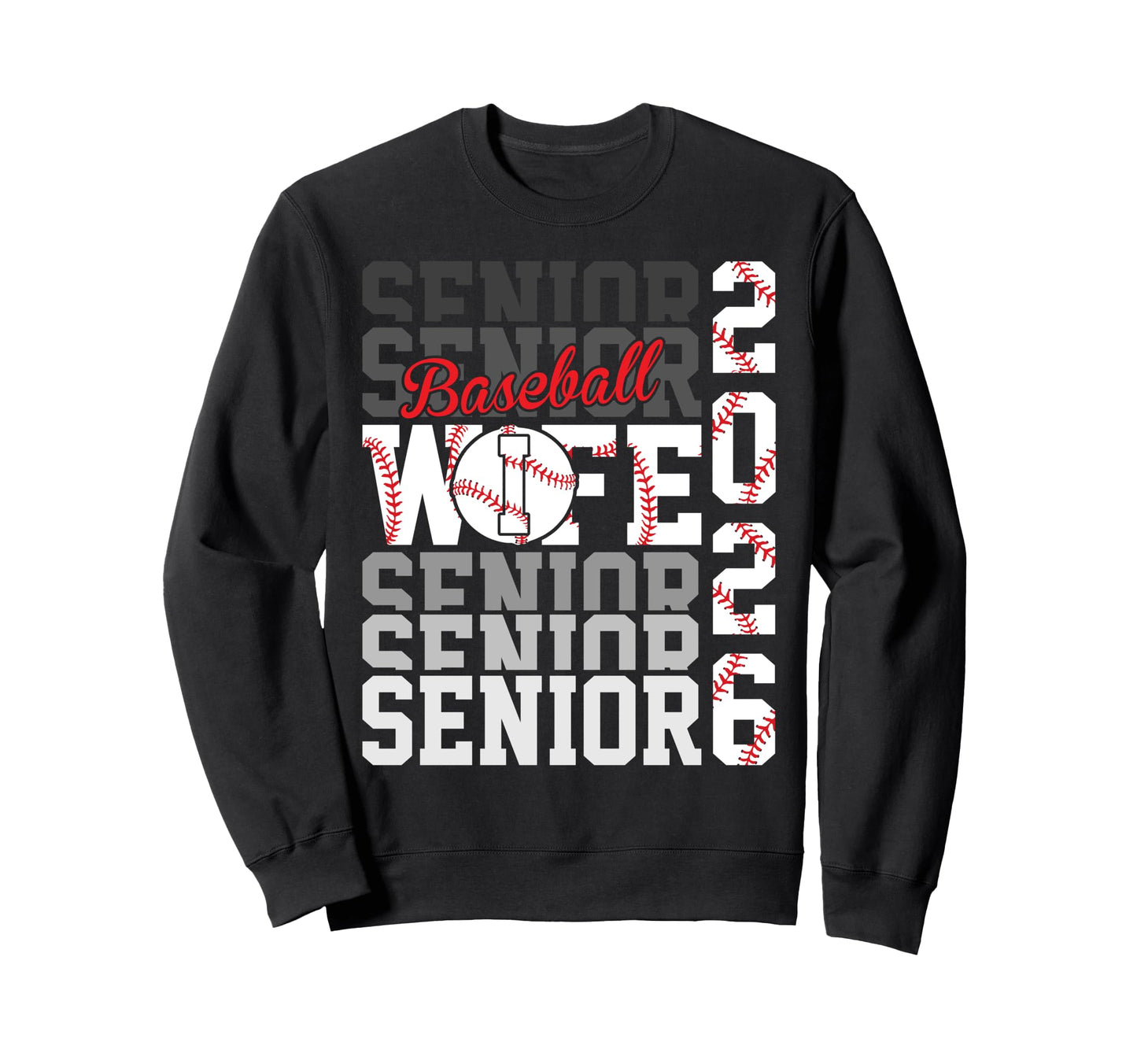 2026 Baseball Senior Wife Graduation Sweatshirt - Unique Graphic Unisex - T-Shirt, Sweatshirt, Hoodie