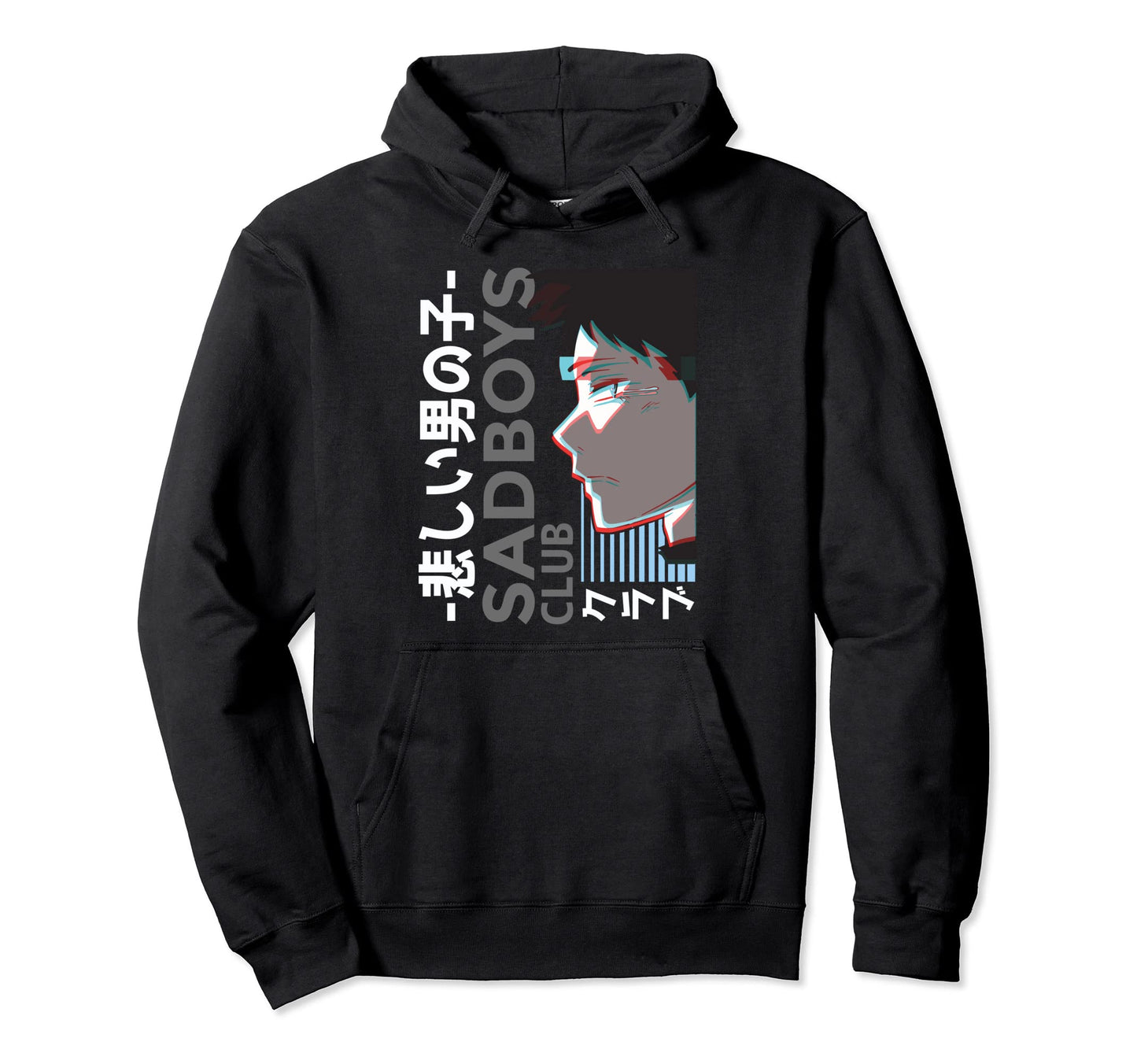 Vaporwave Japanese Manga Aesthetic Sad Hoodie - Novelty Apparel for Adults - T-Shirt, Sweatshirt, Hoodie