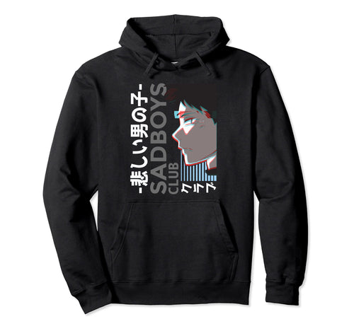 Vaporwave Japanese Manga Aesthetic Sad Hoodie - Novelty Apparel for Adults - T-Shirt, Sweatshirt, Hoodie
