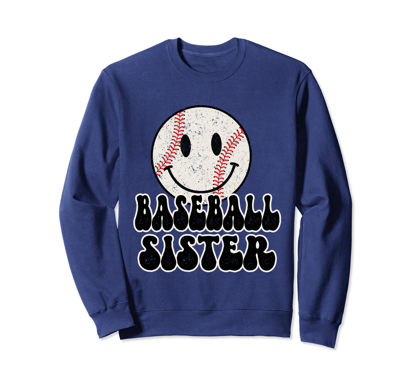 Baseball Sister Trendy Cartoon Sweatshirt - Fun Novelty Design for Adults - T-Shirt, Sweatshirt, Hoodie