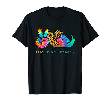 Peace Love Snails Tie Dye T-Shirt - Novelty Apparel Unisex - T-Shirt, Sweatshirt, Hoodie