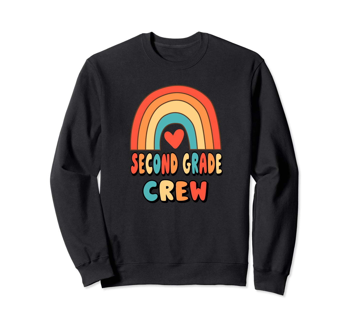 2Nd Grade Crew Teacher Rainbow Sweatshirt - Custom Art Print for Adults - T-Shirt, Sweatshirt, Hoodie