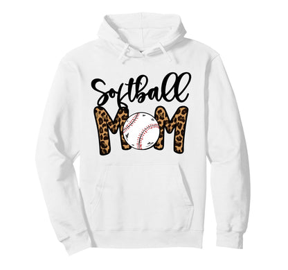 Softball Mom Leopard Softball Mom Hoodie - Streetwear Style Men Women - T-Shirt, Sweatshirt, Hoodie