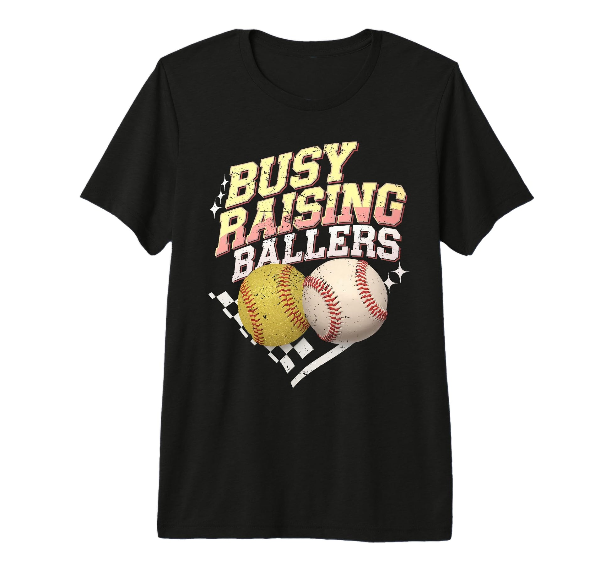 Busy Raising Ballers Softball And T-Shirt - Minimalist Print for Adults - T-Shirt, Sweatshirt, Hoodie