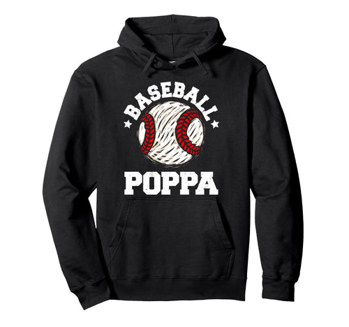 Baseball Poppa Distressed Funny Hoodie - Aesthetic Graphic for Adults - T-Shirt, Sweatshirt, Hoodie