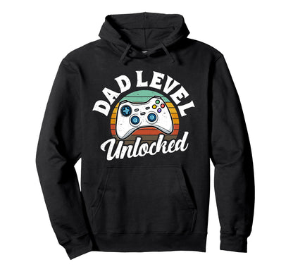 Dad Level Unlocked Fathers Day Papa Hoodie - Aesthetic Graphic Men Women - T-Shirt, Sweatshirt, Hoodie