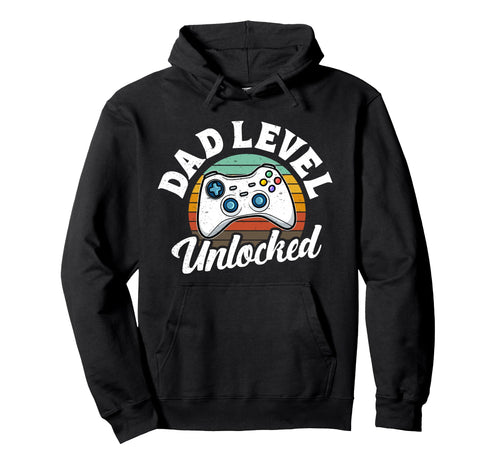 Dad Level Unlocked Fathers Day Papa Hoodie - Aesthetic Graphic Men Women - T-Shirt, Sweatshirt, Hoodie