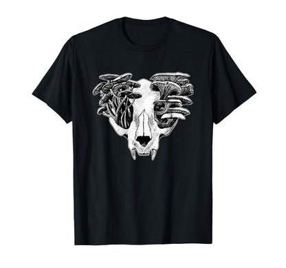 Gothic Skull Mushrooms Grunge Dark T-Shirt - Novelty Apparel Unisex - T-Shirt, Sweatshirt, Hoodie