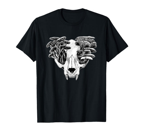 Gothic Skull Mushrooms Grunge Dark T-Shirt - Novelty Apparel Unisex - T-Shirt, Sweatshirt, Hoodie