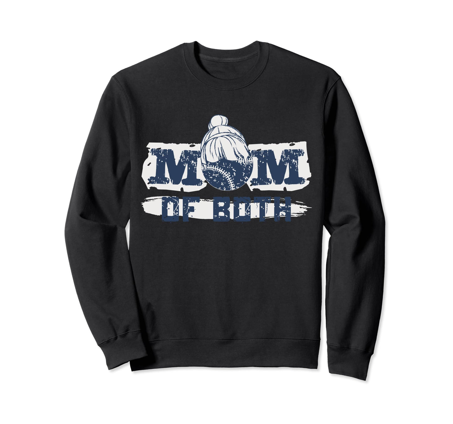 Mom Both Game Day Baseball Sweatshirt - Casual Everyday Wear Unisex - T-Shirt, Sweatshirt, Hoodie