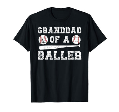 Granddad Baller Baseball Granddad T-Shirt - Fun Novelty Design Unisex - T-Shirt, Sweatshirt, Hoodie