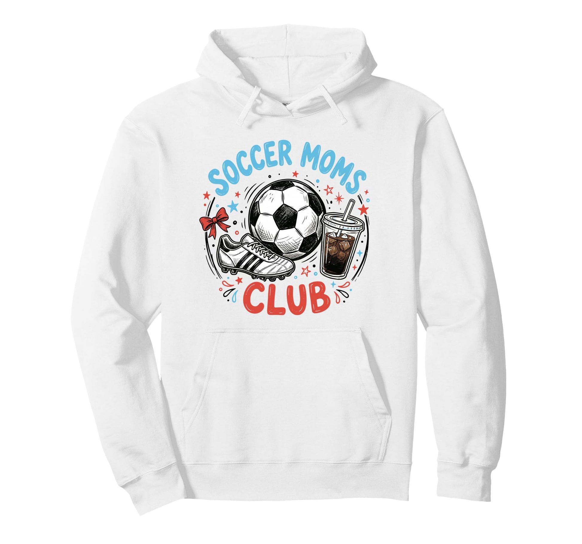 Soccer Moms Club Iced Coffee Cleats Hoodie - Aesthetic Graphic Unisex - T-Shirt, Sweatshirt, Hoodie