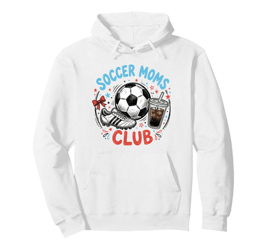 Soccer Moms Club Iced Coffee Cleats Hoodie - Aesthetic Graphic Unisex - T-Shirt, Sweatshirt, Hoodie