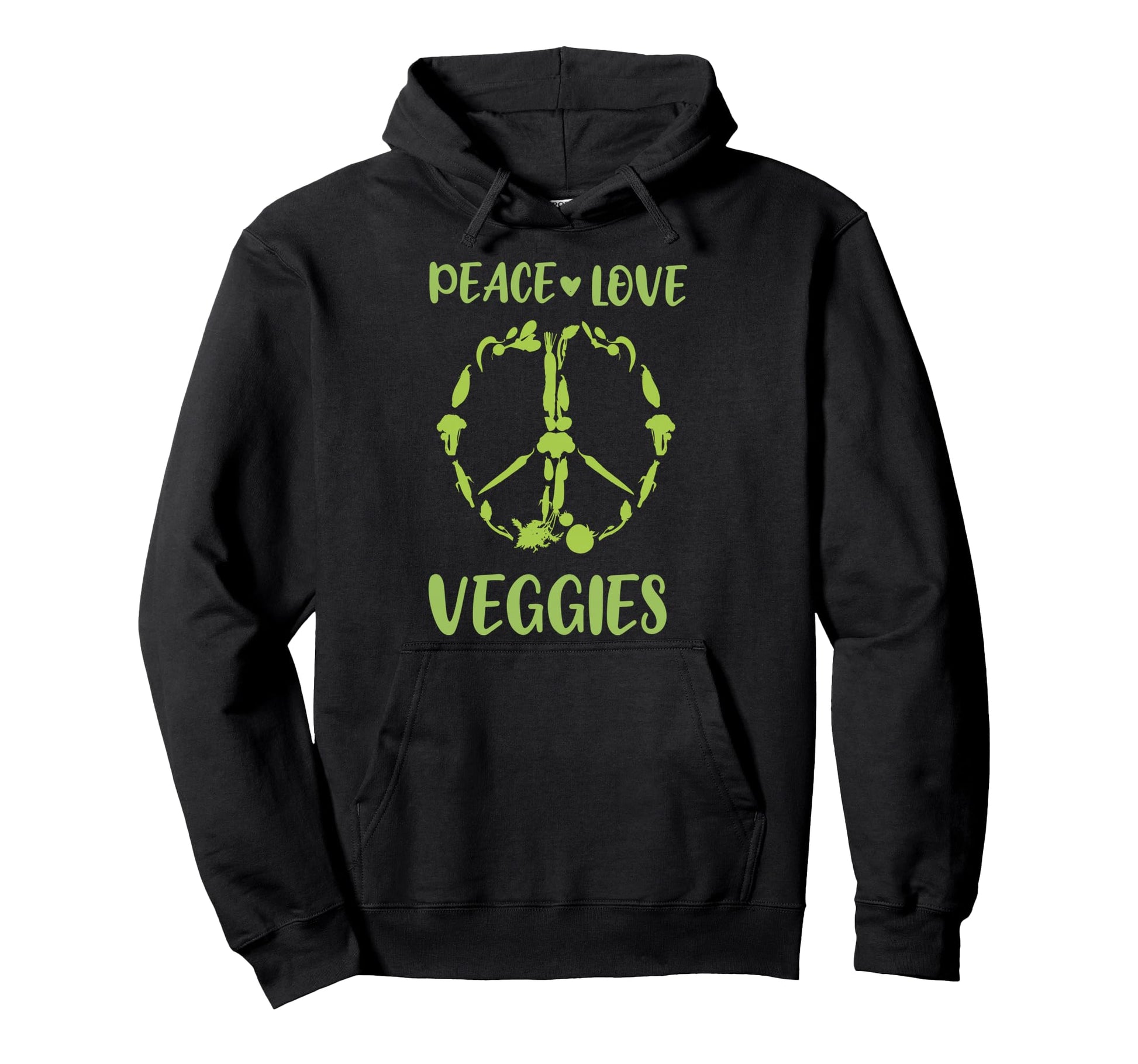 Peace Love Veggies Hoodie - Graphic Print for Adults - T-Shirt, Sweatshirt, Hoodie