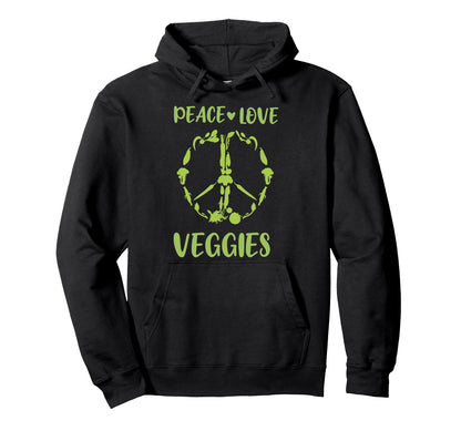 Peace Love Veggies Hoodie - Graphic Print for Adults - T-Shirt, Sweatshirt, Hoodie