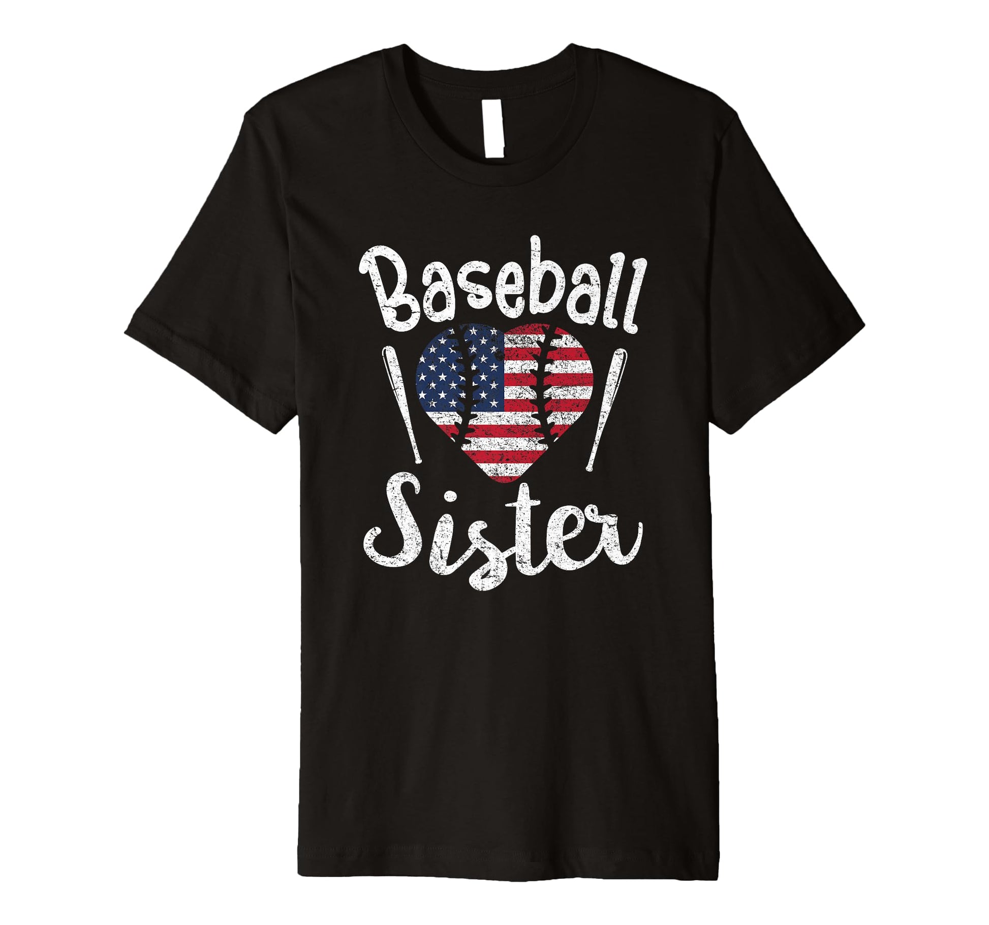 Baseball Sister American Flag 4Th July T-Shirt - Minimalist Print Unisex - T-Shirt, Sweatshirt, Hoodie