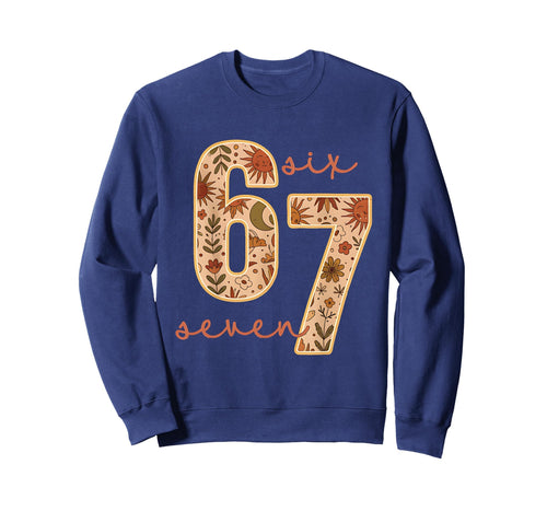 67 Six Seven Boho Floral Moon Sweatshirt - Fun Novelty Design Men Women - T-Shirt, Sweatshirt, Hoodie