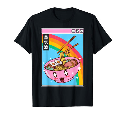 Ramen Noodles Bowl Kawaii Rainbow T-Shirt - Fun Novelty Design Unisex - T-Shirt, Sweatshirt, Hoodie