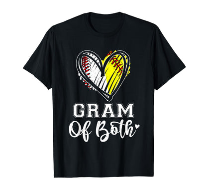 Gram Both Baseball Softball Grandma T-Shirt - Novelty Apparel for Adults - T-Shirt, Sweatshirt, Hoodie