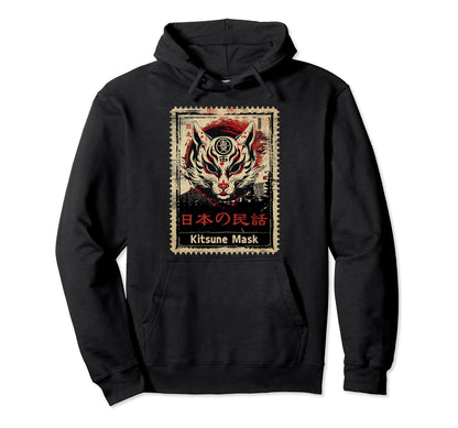 Kitsune Mask Fox Anime Aesthetic Hoodie - Streetwear Style for Adults - T-Shirt, Sweatshirt, Hoodie