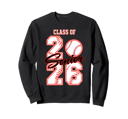 Baseball Senior Class 2026 Senior Sweatshirt - Aesthetic Graphic Men Women - T-Shirt, Sweatshirt, Hoodie