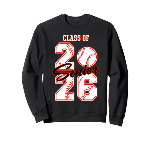 Baseball Senior Class 2026 Senior Sweatshirt - Aesthetic Graphic Men Women - T-Shirt, Sweatshirt, Hoodie