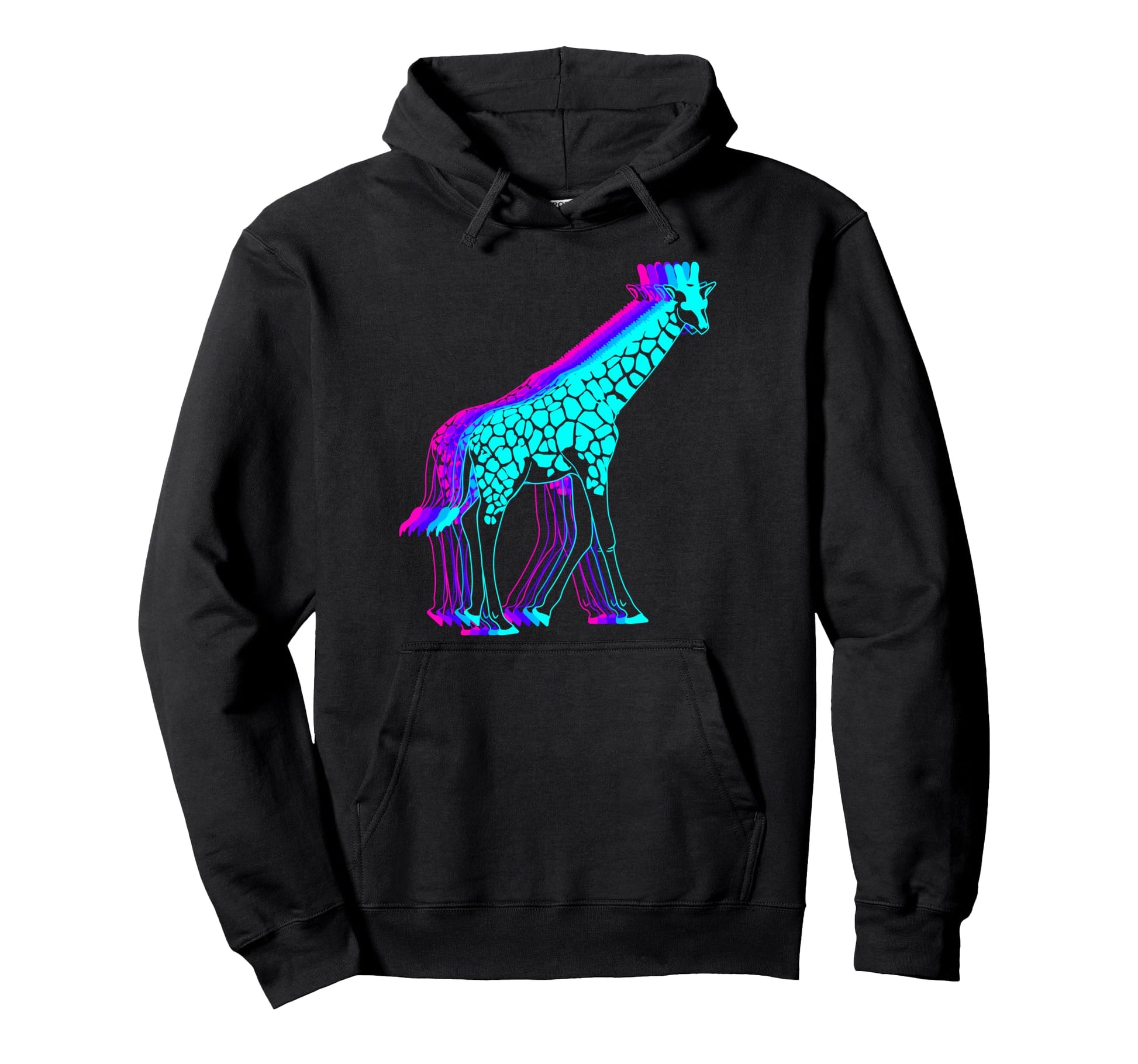 Giraffe Animal Vaporwave Hoodie - Unique Graphic Men Women - T-Shirt, Sweatshirt, Hoodie