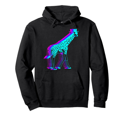 Giraffe Animal Vaporwave Hoodie - Unique Graphic Men Women - T-Shirt, Sweatshirt, Hoodie