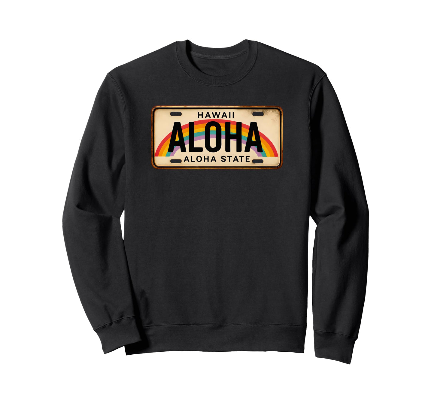 Aloha Hawaii License Plate Sweatshirt - Aesthetic Graphic Men Women - T-Shirt, Sweatshirt, Hoodie