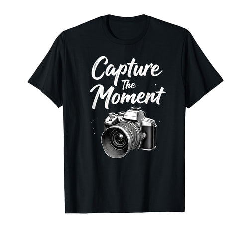 Capture Moment Camera Photography T-Shirt - Unique Graphic for Adults - T-Shirt, Sweatshirt, Hoodie