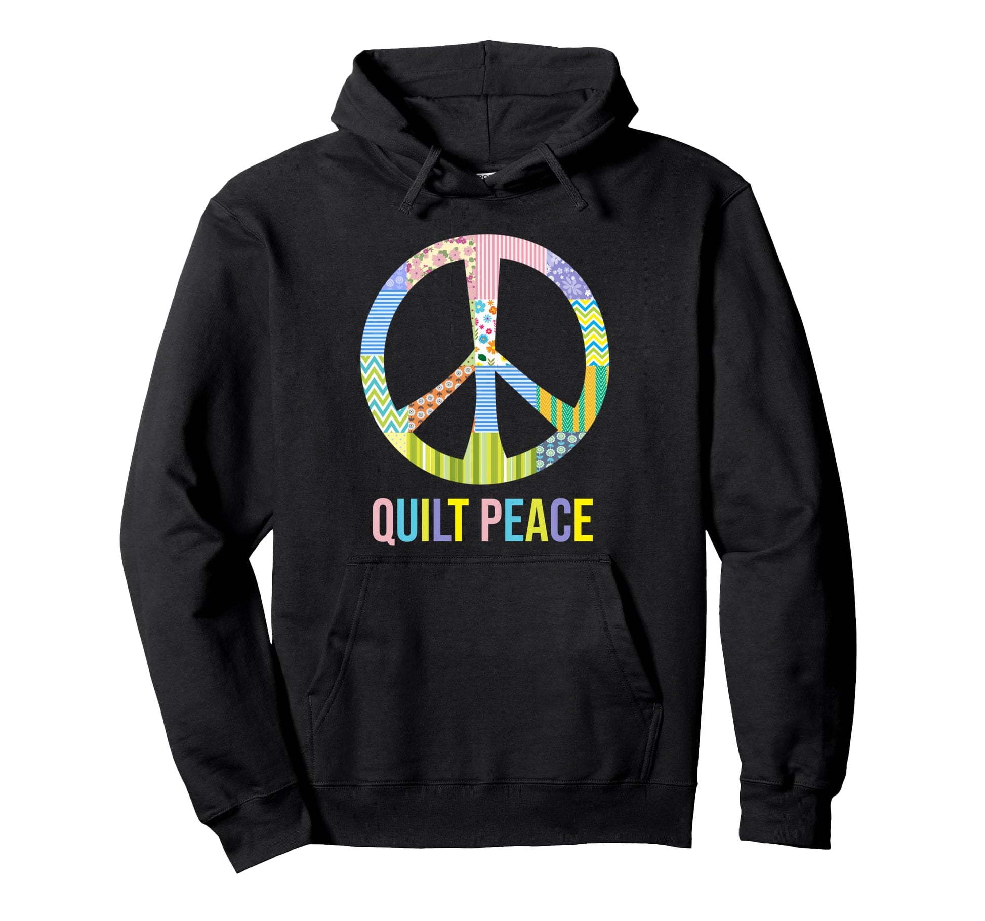 Patchwork Peace Symbol Hoodie - Aesthetic Graphic Men Women - T-Shirt, Sweatshirt, Hoodie