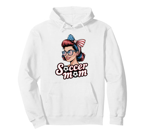Patriotic Soccer Mom American Flag Hoodie - Minimalist Print Men Women - T-Shirt, Sweatshirt, Hoodie
